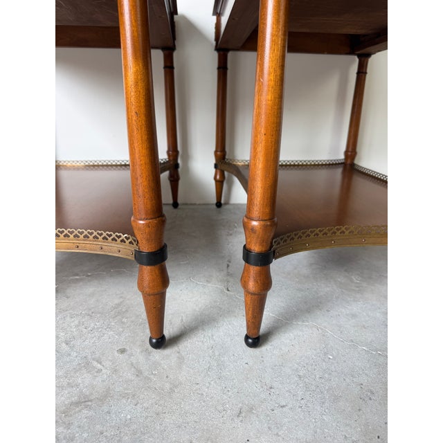 Pair of Vintage John Scalia for Schmieg & Kotzian Galleried Style One-Drawer Nightstands For Sale - Image 12 of 16