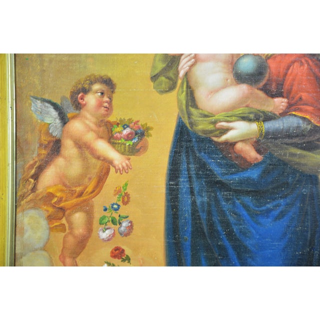 Agostino Cottolengo, Madonna with Child and Angels, Oil Painting on Canvas, Early 1800s For Sale - Image 14 of 15