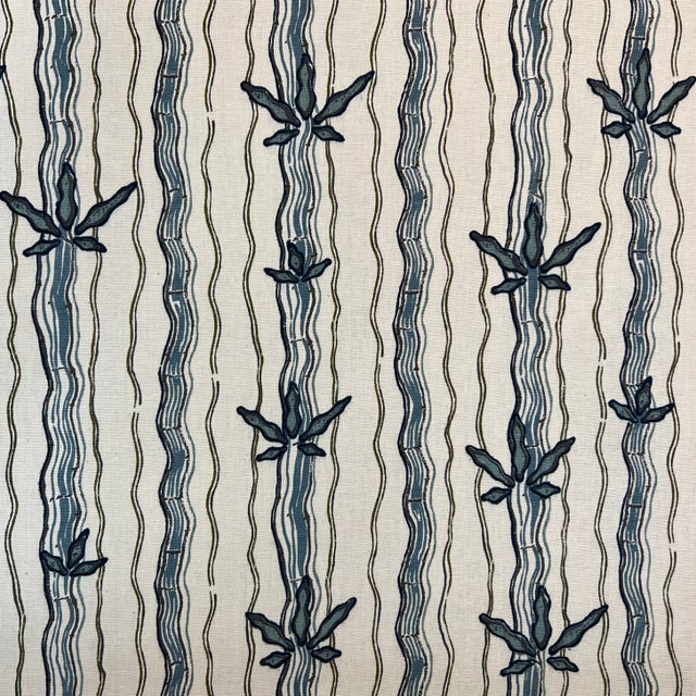 Contemporary Jed Johnson Blue Walden Linen Fabric - 6 Yards For Sale - Image 3 of 9