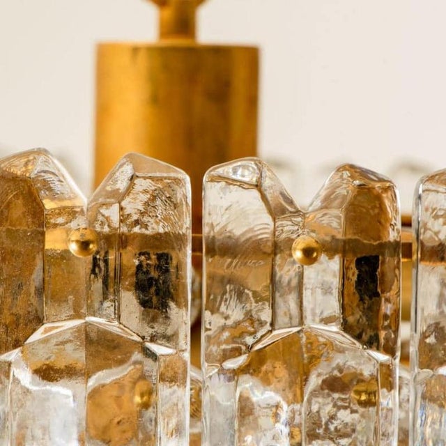 Large Chandelier in Gilded Brass and Glass by J. T. Kalmar for Kalmar, 1960 For Sale - Image 12 of 18