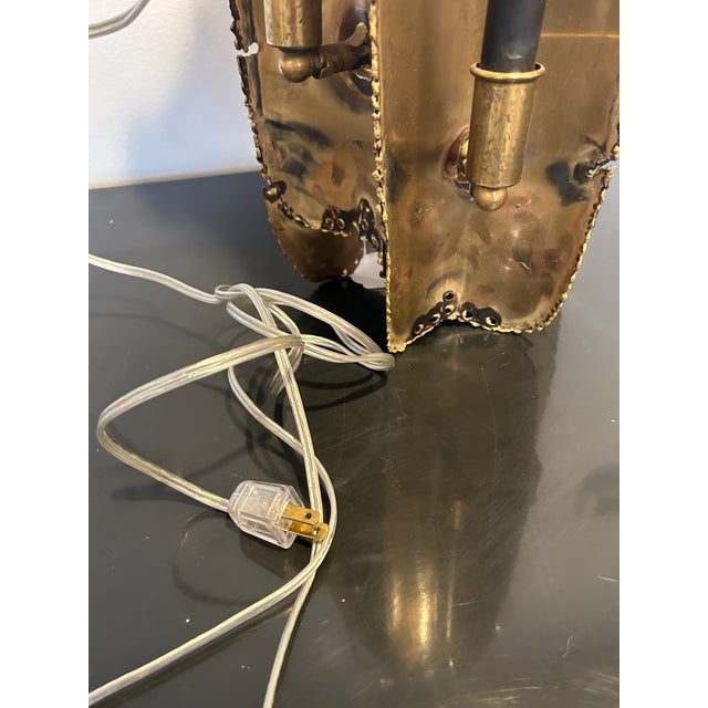 Vintage Brutalist Brass Chandelier For Sale - Image 9 of 12