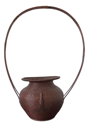 Large Rare Japanese Bamboo Flower Basket Hahakago by Tokosai