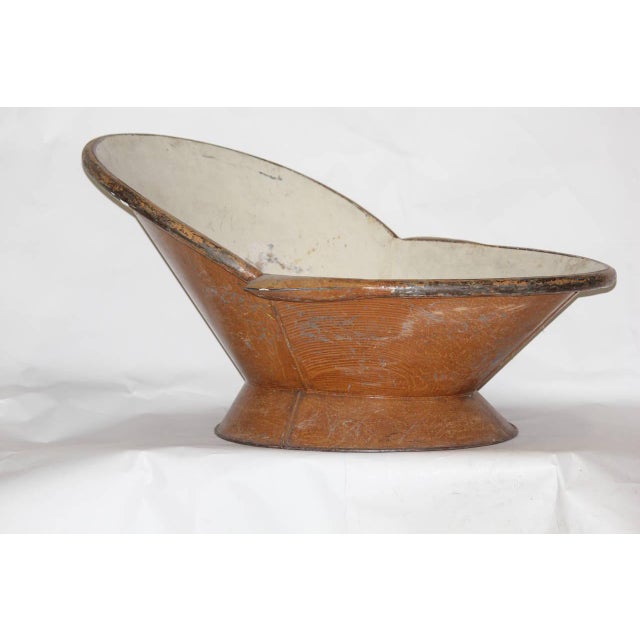 Metal Victorian Metal Bath Tub With Faux Wood Painted Finish With Provenance, Circa 1895 For Sale - Image 7 of 8