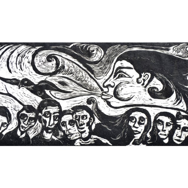 Folk Art "Queremos Chuva!" - "We Want Rain!"- Mid Century Brazilian Figurative Abstract by Isa Aderne For Sale - Image 3 of 8