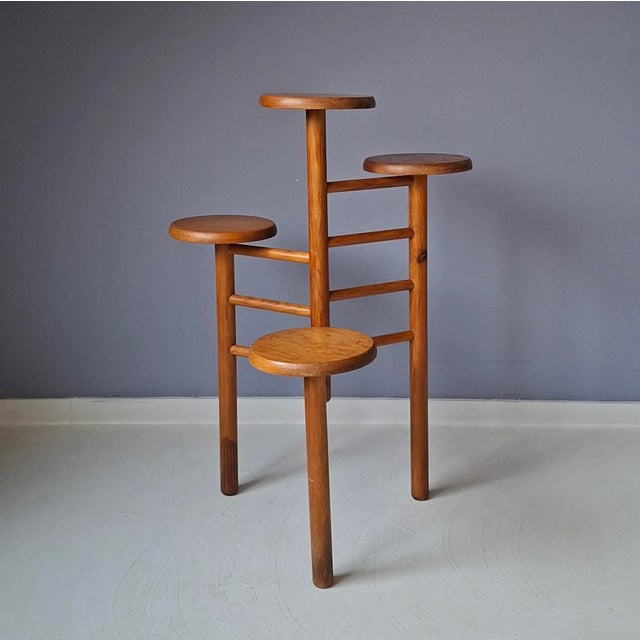 1970s French Wooden Plant Stand, 1970s For Sale - Image 5 of 5
