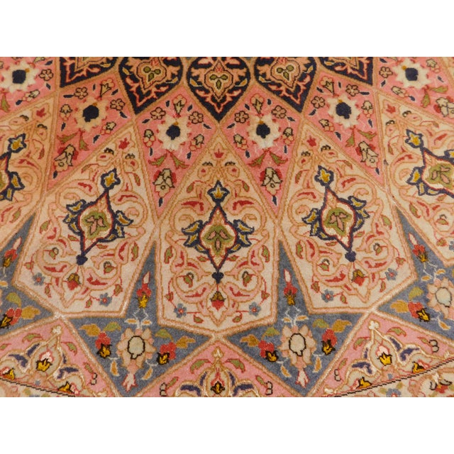 Rare Vintage Round Northwest Persian Tabriz Rug With Silk Highlights. 6'6"x 6'6" For Sale - Image 12 of 15