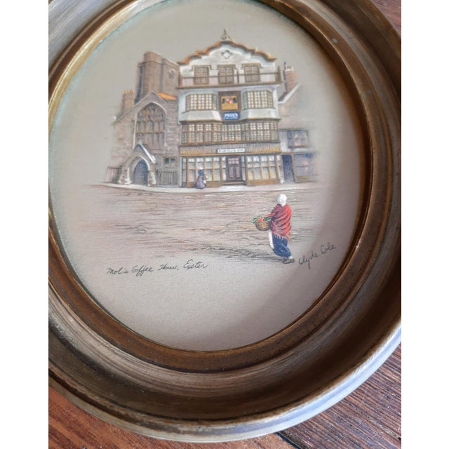 Printmaking Materials Clyde Cole Lithograph Print Oval English Art Pair For Sale - Image 7 of 8