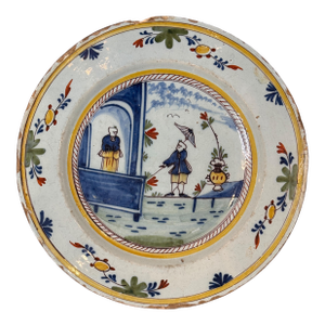 18th Century Chinoiserie Delft Charger