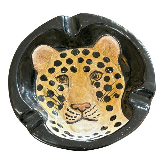 Vintage Italian Leopard Tray For Sale