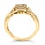 Early 21st Century 14K Yellow Gold Plated .925 Sterling Silver 1/10 Cttw Round-Cut Diamond Composite Halo Engagement Ring (I-J Color, I3 Clarity)- Size 8 For Sale - Image 5 of 7