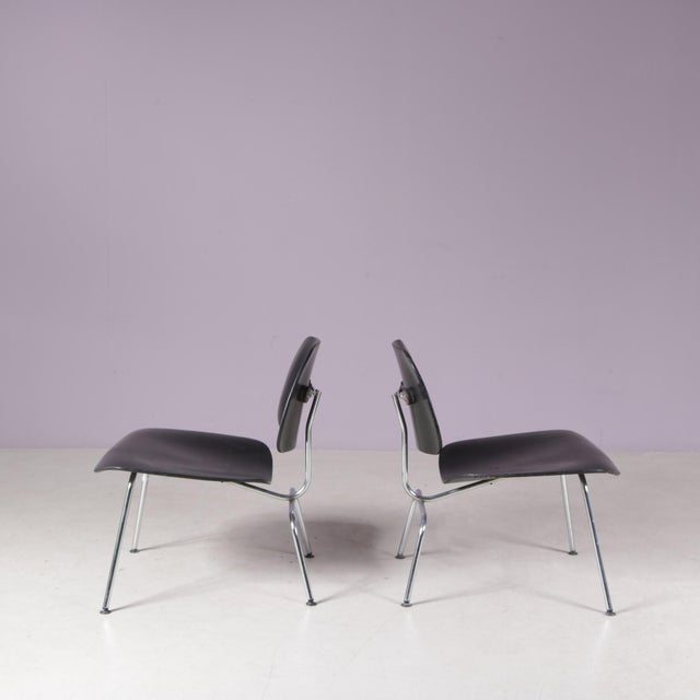 Black LCM Chairs in Chrome Metal with Black Plywood by Charles & Ray Eames for Herman Miller, USA, 1960s, Set of 2 For Sale - Image 8 of 11