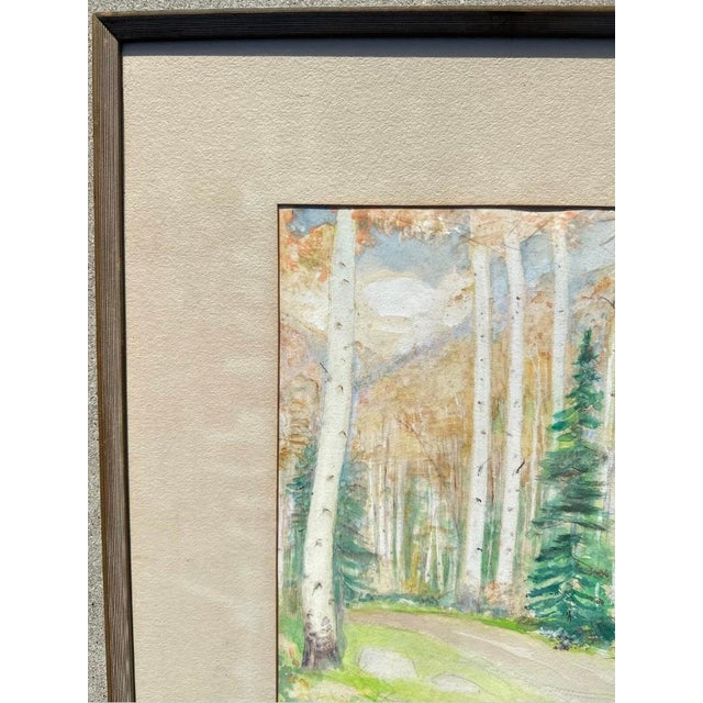 1950s 1950s Bert G. Phillips (1868–1956) "Fall Aspens" Watercolor Painting For Sale - Image 5 of 12