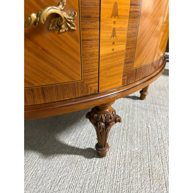 Louis XVI Style Demilune Commode With Marble Top, 19th Century For Sale - Image 4 of 13