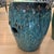 Ceramic Curated Designer Set of 3 Large Teal Drip-Glazed Chinese Ceramic Garden Stools With Raised Garland Motif For Sale - Image 7 of 12