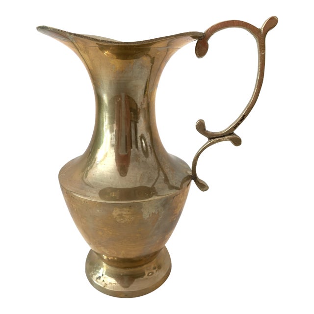 1930s Mid-Century Brass Vase Ewer For Sale