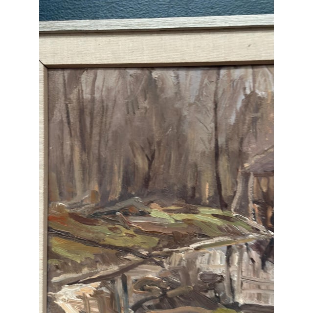 Gunnar Svensson, Sawmill, Apelnäs Roasjö, 1962, Oil Painting on Panel, Framed For Sale - Image 9 of 13