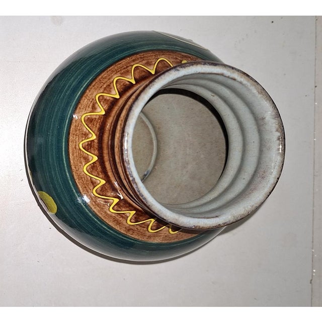 Vintage Ceramic Vase with Floral Motif, 1980s For Sale - Image 3 of 5
