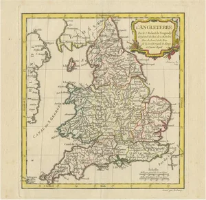 Antique Map of England with Decorative Cartouche, 1778