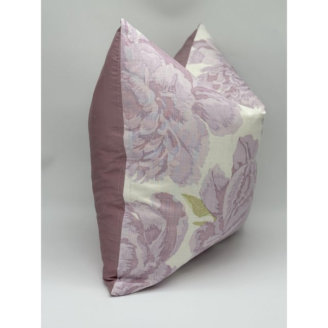 2020s Christopher Farr Peonies in Lilac Decorative Pillow Cover For Sale - Image 5 of 7