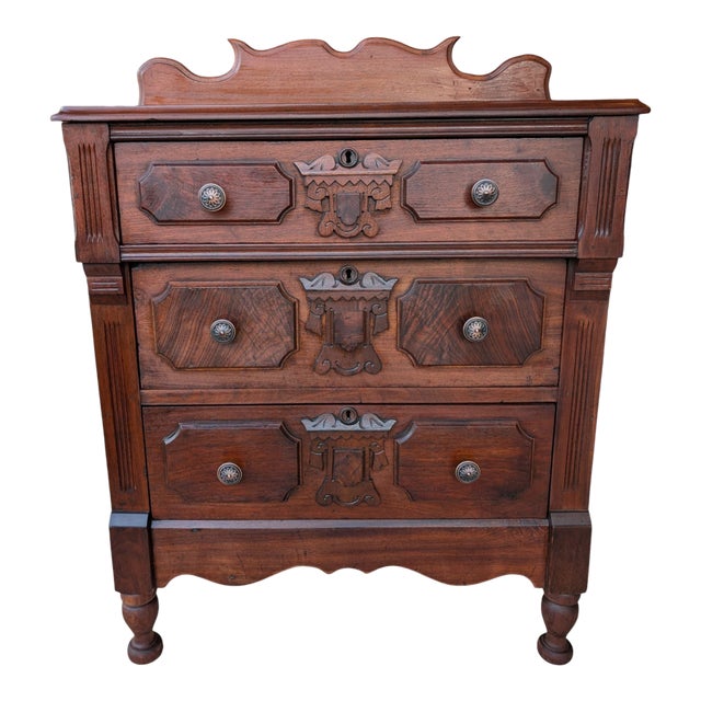 Walnut 19th Century Washstand Dresser For Sale