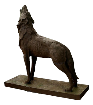 Unknown, Howling Wolf, 1970s, Cast Iron