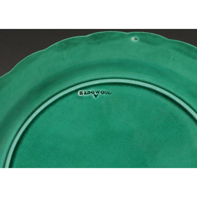 Green Wedgwood Green Majolica Earthenware Sunflower Plates Set (15) For Sale - Image 8 of 11