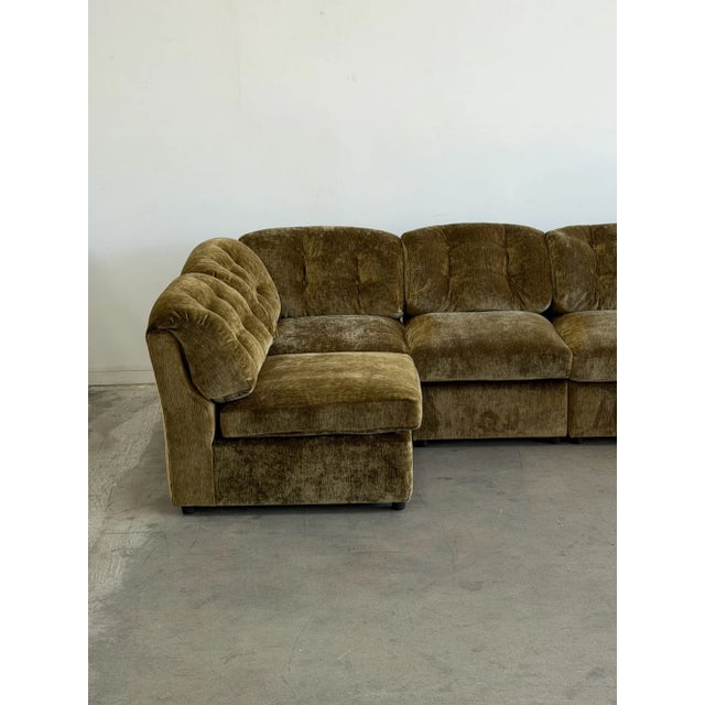 Limited Edition: Lugo Modular Sofa in Green Chenille For Sale - Image 4 of 18