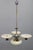 Art Deco Brass, Glass, and Aluminum Chandelier with Cream Glass, Czechoslovakia, 1930s For Sale - Image 4 of 14