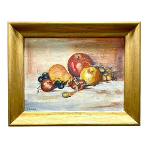 Antique Original Fruit Still Life Oil Painting, Signed and Framed
