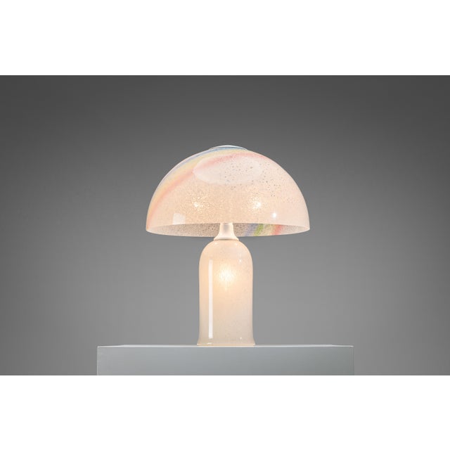 Table Lamp in Bubble Glass with Rainbow Coloured Details from Doria Leuchten, 1970s For Sale - Image 6 of 18