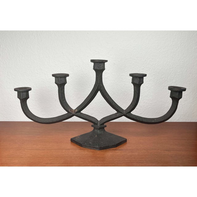 Mid-Century Modern Brutalist German Cast Iron Candleholder from Aachener Giesserei, 1960s For Sale - Image 14 of 18