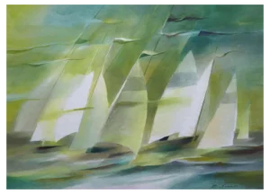 Zigmunds Snore, Regatta, 2019, Watercolor on Paper