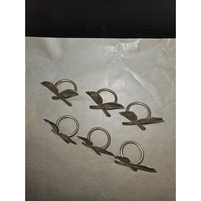 Vintage Pier 1 Silverware Napkin Rings, Set of 6