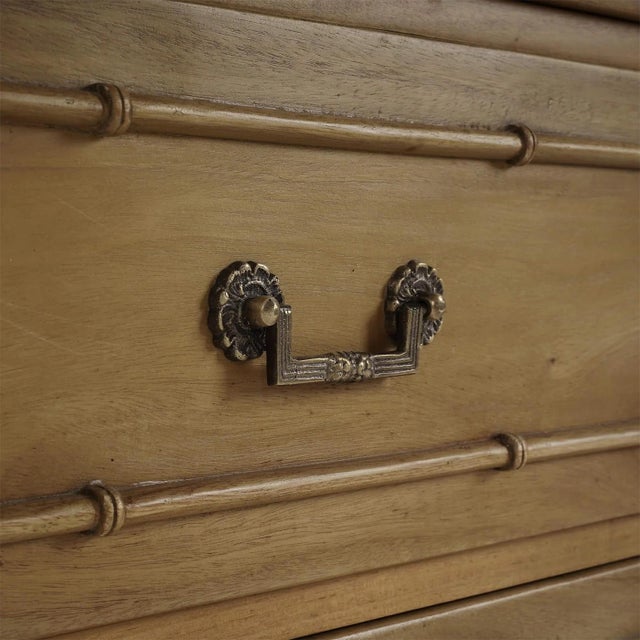 Faux Bamboo Three Drawer Chest For Sale - Image 9 of 11