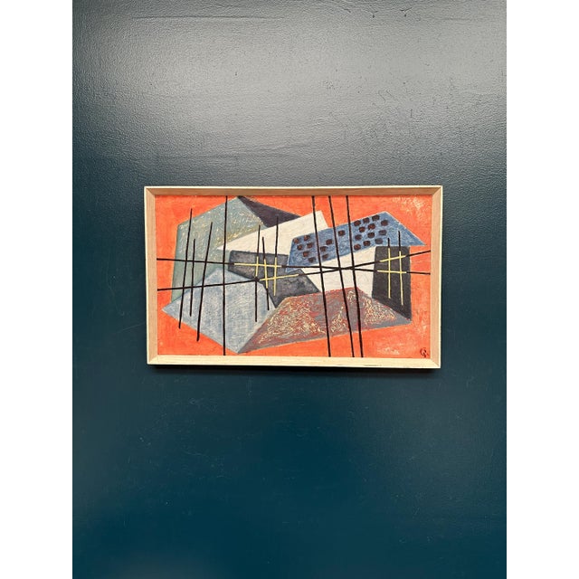 Abstract Composition, 1950s, Oil Painting on Panel, Framed For Sale - Image 16 of 18