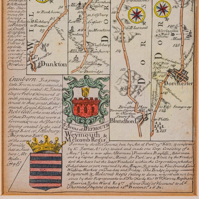 Mid 18th Century 1750's Antique Coaching Road Map For Sale - Image 5 of 12