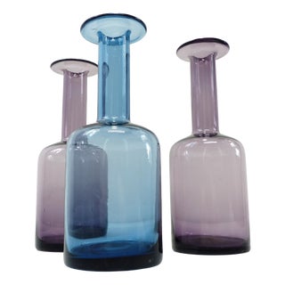 Vintage Gulvvase Vases by Otto Brauer for Holmegaard, Denmark, 1960s, Set of 3 For Sale