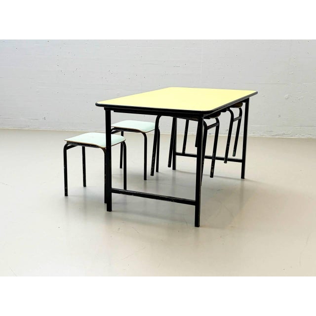 Vintage Kelko Table Set with Four Stools, Switzerland, 1960s, Set of 5 For Sale - Image 6 of 18
