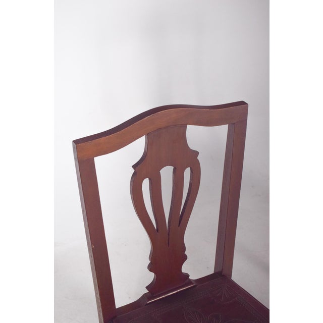 Chairs with Embossed Leather Seats, 1950s, Set of 2 For Sale - Image 6 of 12