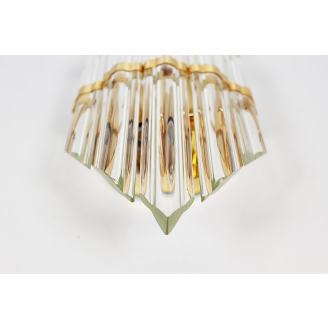 Gold Vintage Wall Lamp in Gilded Brass and Crystal Glass from Novaresi Milano, 1980s For Sale - Image 8 of 11