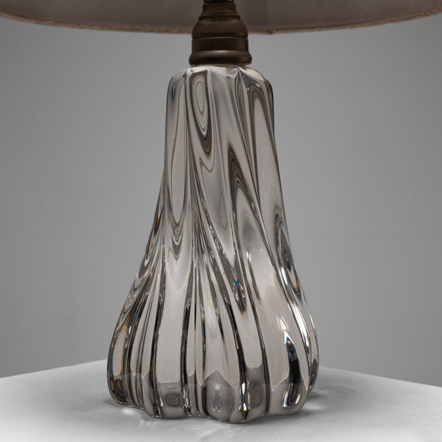 Baccarat Twisted Crystal Table Lamp from Baccarat, France, 1960s For Sale - Image 4 of 7