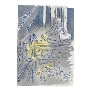 Ivy Attwell Italian Mid Century Watercolor For Sale