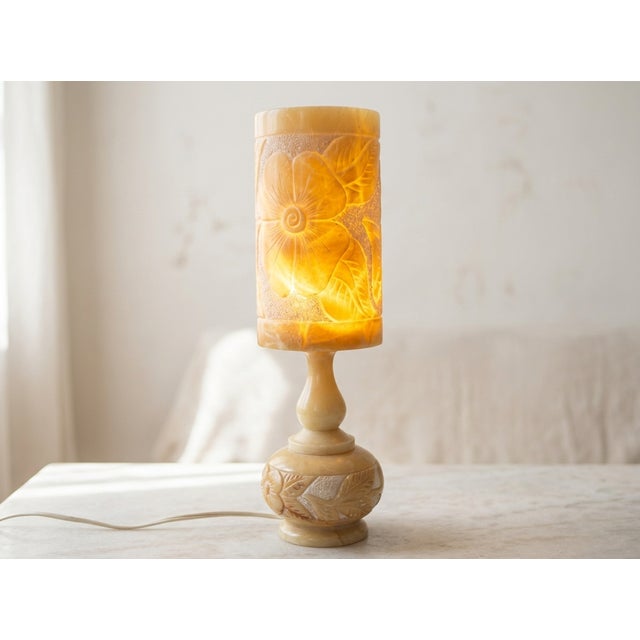 1980s Italian Art Deco Floral Lamp, 1980s For Sale - Image 5 of 6