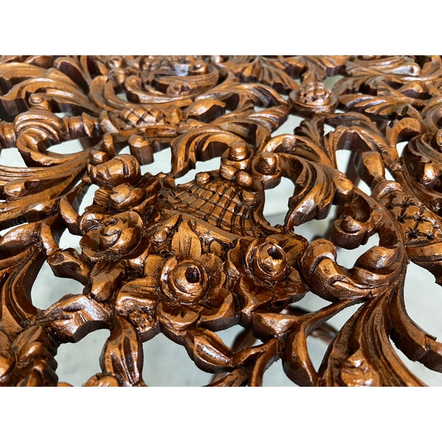 20th Mariano Garcia Spanish Side Table With Highly Carved Top and Legs For Sale - Image 10 of 11