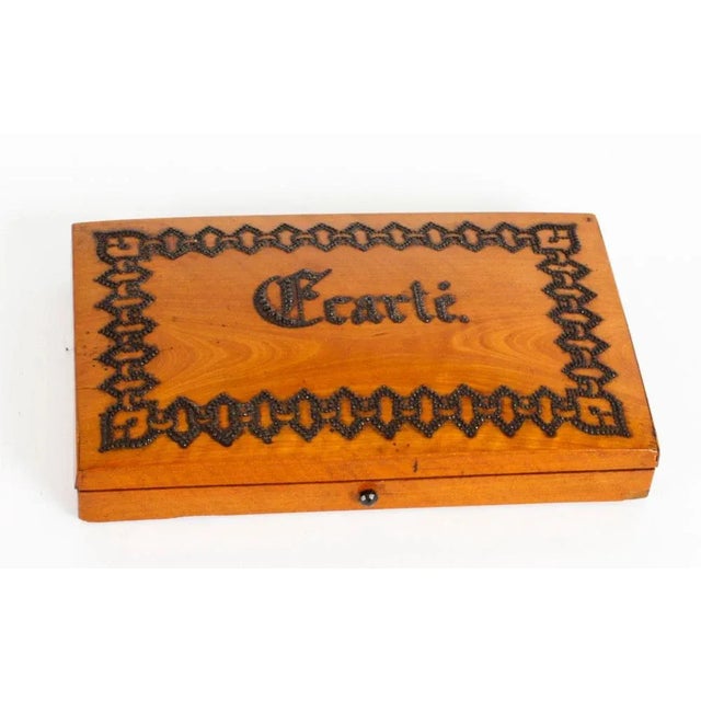19th Century French Satinwood Ecarte Playing Card Box For Sale - Image 10 of 11
