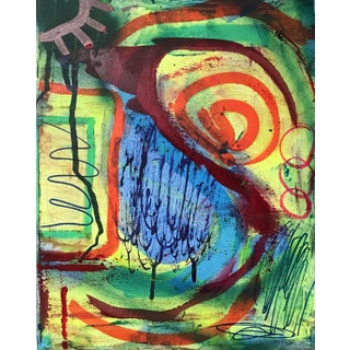 Original Mixed Media Intuitive Abstract Painting on Stretched Canvas by Stephen Stilgenbauer For Sale