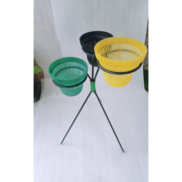 Vintage Tripod Plant Stand in Lacquered Metal, 1950s For Sale - Image 10 of 18