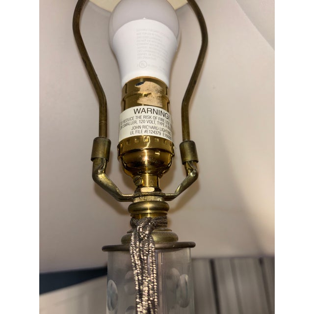 1980s John Richard’s Collection Neoclassical Brass and Crystal Corinthian Column Floor Lamp - a Pair For Sale - Image 10 of 15