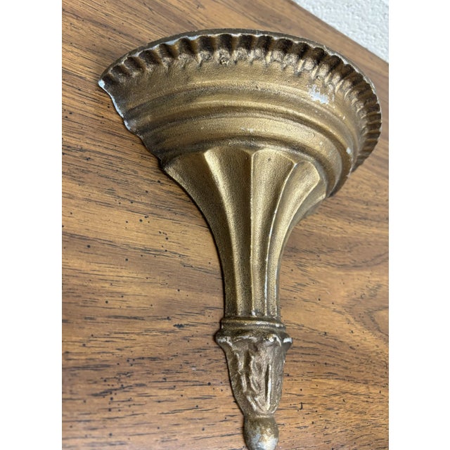 Vintage Metal Hollywood Regency Style Wall Pocket For Sale In Kansas City - Image 6 of 9