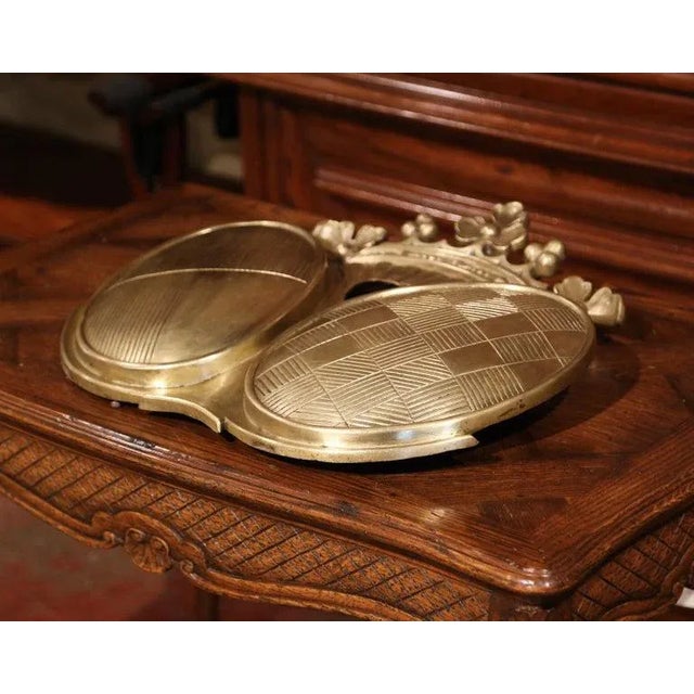 French 19th Century French Napoleon III Patinated Bronze Wall Hanging Family Crest For Sale - Image 3 of 9